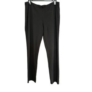 Eileen Fisher Black Ponte Knit Straight Leg Pants, Medium